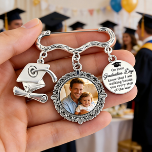 Personalized Graduation Memorial Gown Charm Pin With Photo | Remembering Loved Ones For Senior 2026