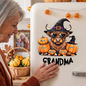 Personalized Highland Cow Pumpkin Decal | Halloween Decor Gift For Grandma