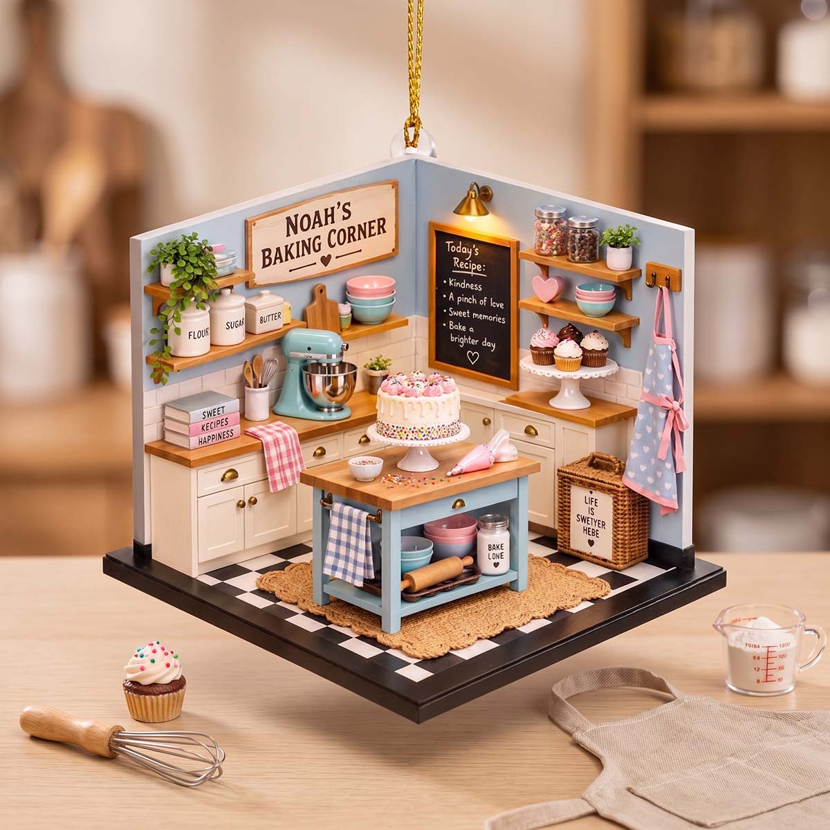 Personalized Baking Corner Acrylic Ornament | Christmas Birthday Gift For Bakers Cooking Lovers