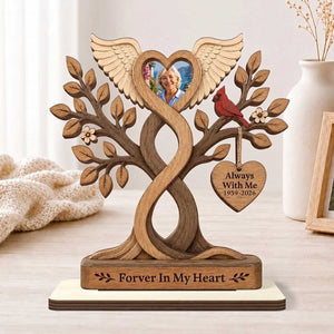 Personalized "Forever In Our Hearts" Photo Wooden Plaque  - Memorial Gift For Loss of Loved One