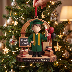 Senior Graduation Acrylic Ornament - Personalized Christmas Gifts For Graduates