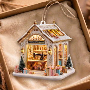 Personalized "My Sewing Room" Acrylic Ornament - Christmas Sewing Machine Gift For Quilters Seamstress