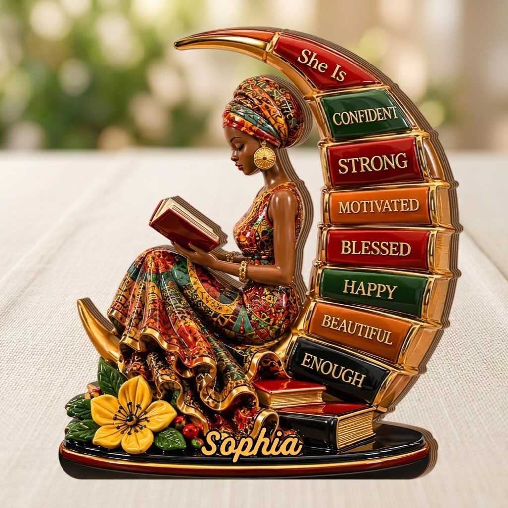 Personalized "She Is Confident" Wooden Block | Gift For Her, Inspirational Black Woman Gift