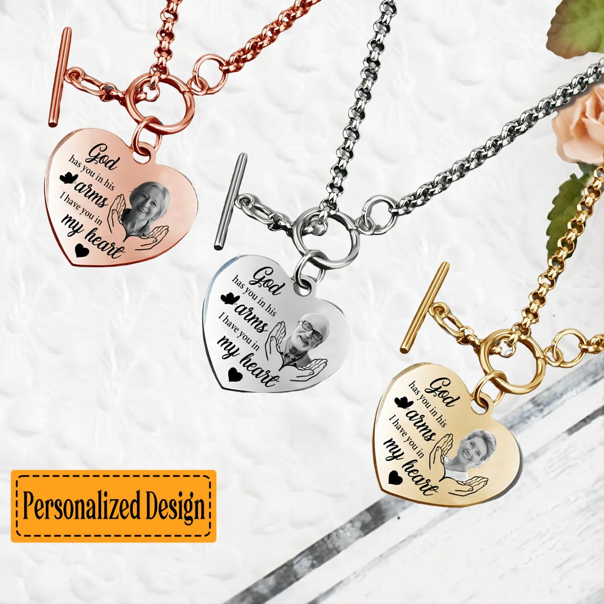 I Have You In My Heart - Personalized Photo Heart Bracelet