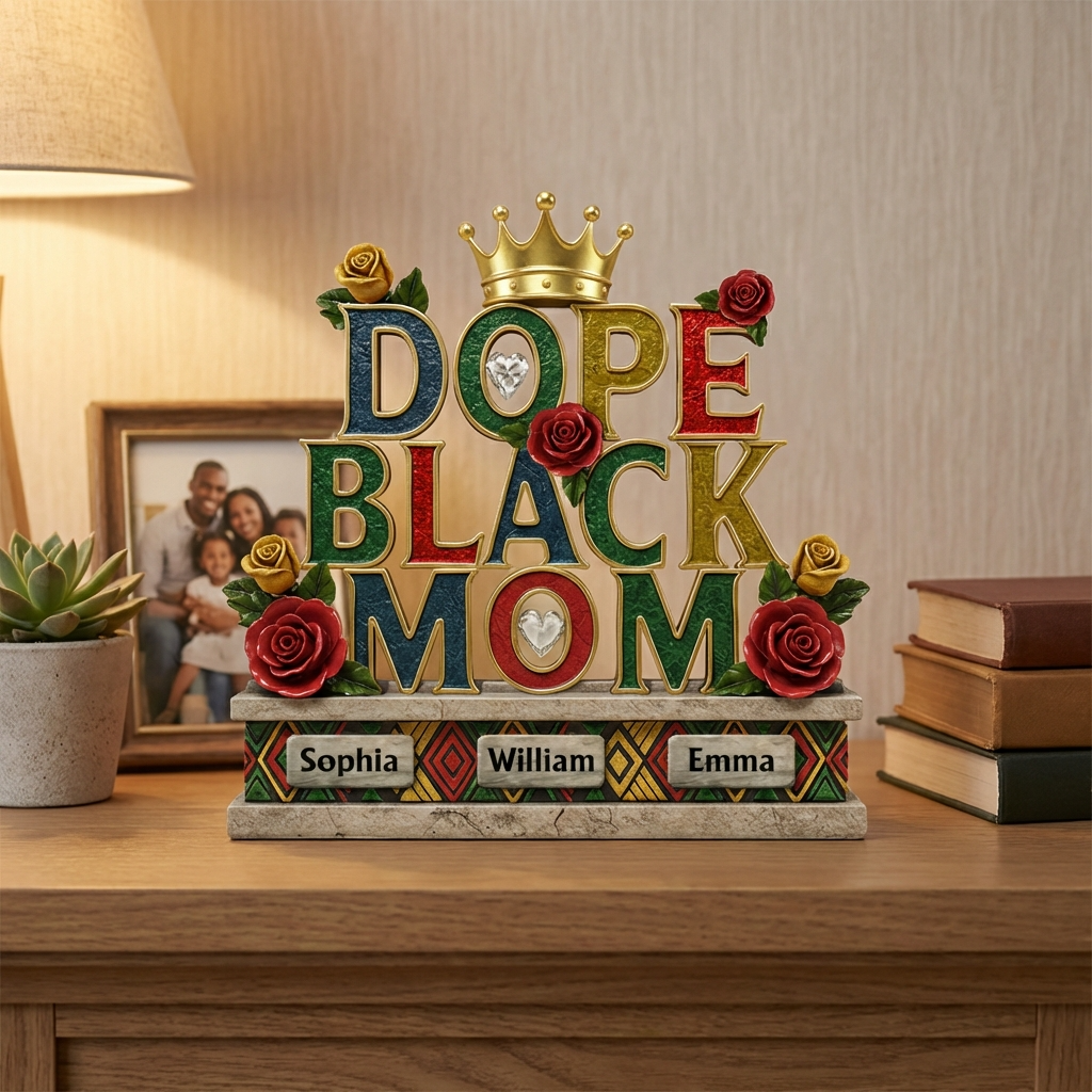 Dope Black Mom - Personalized Mother Custom Shaped Acrylic Plaque