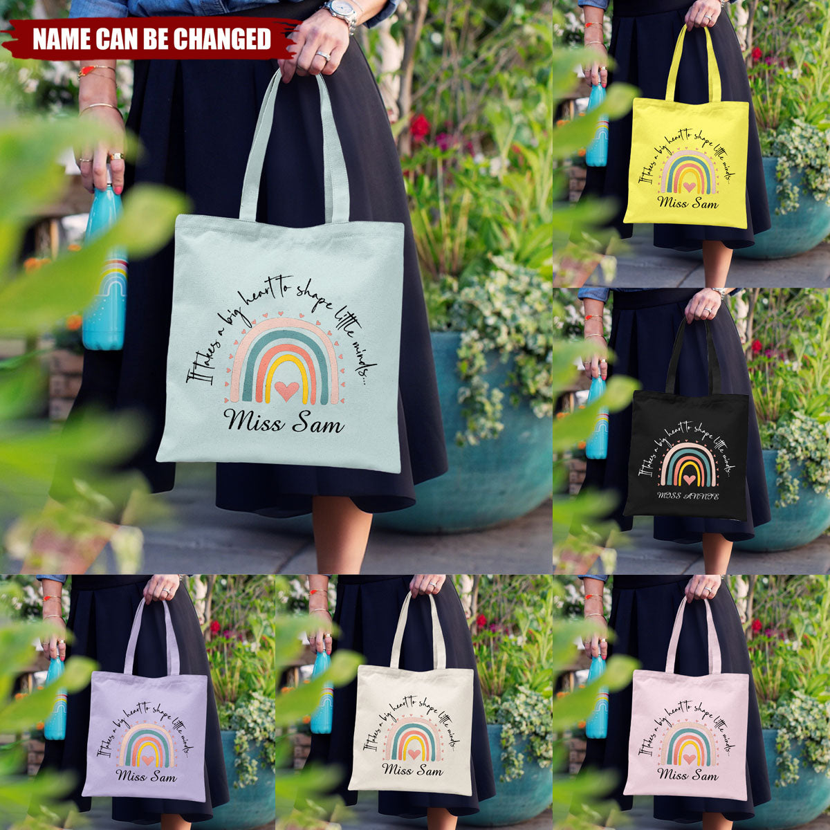 Personalized Teacher Tote Bag - Teacher Thank You Gift, Custom Name, Sentimental Appreciation Gift