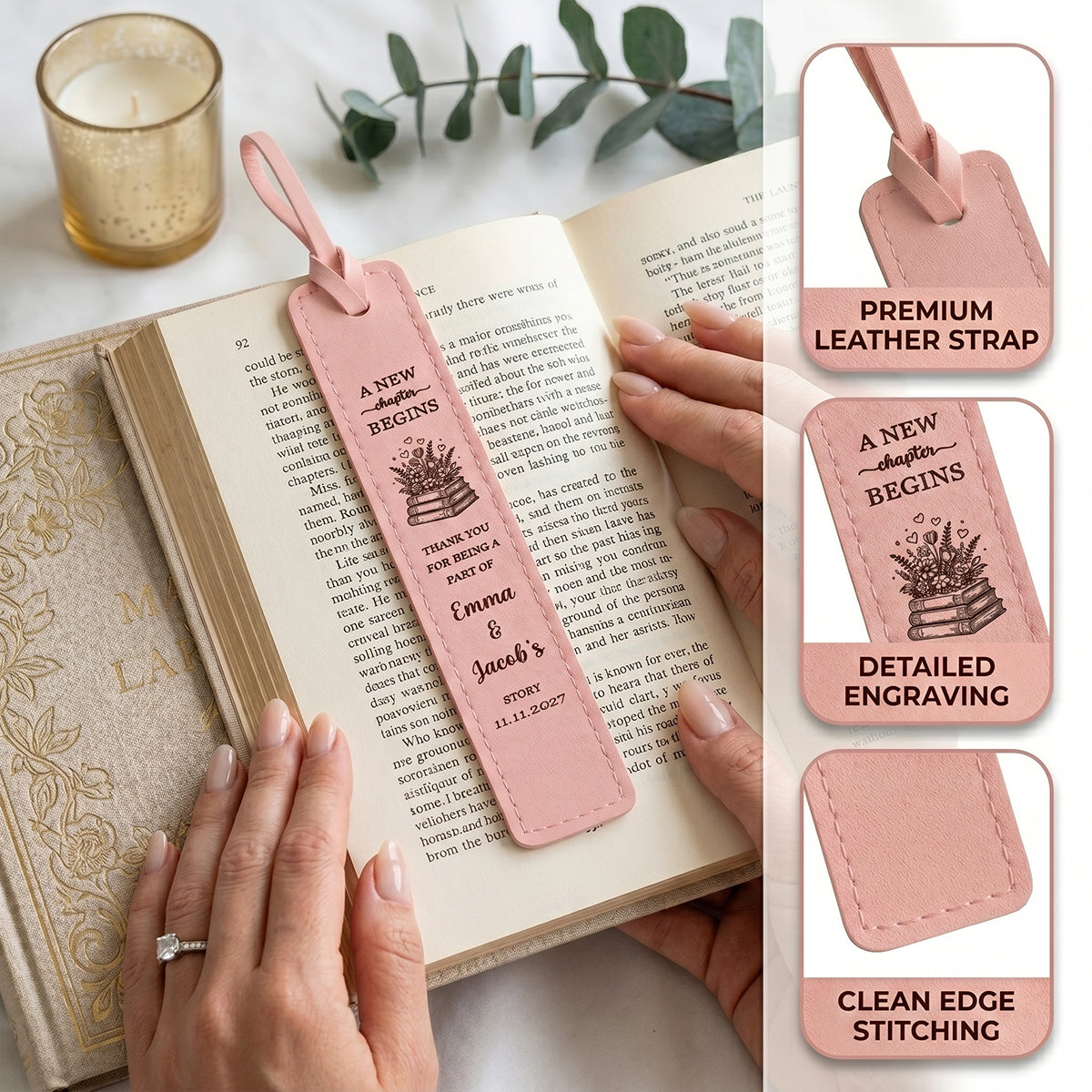 Personalized Bookmark - Bookmark Wedding Favor Guest Gift A New Chapter Begins