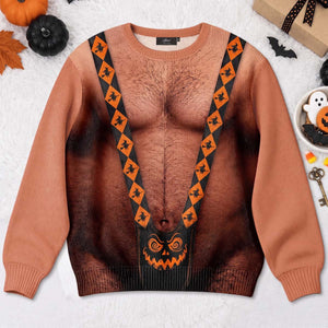Personalized Halloween Ugly Sweatshirt | Halloween Party Apparel For Men Friends