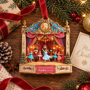 Personalized Nutcracker Theater Stage Glass Christmas Ornament - Christmas Gift For Ballet Lover Dancer Family