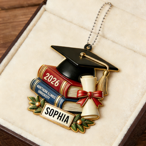 Personalized 2026 Graduation Excellence Wood Car Hanging Ornament With Names & Year | Inspiring Gift For Graduates and Students
