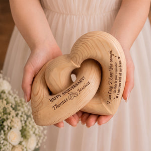 Personalized Engraved Infinity Heart Sculpture | Unique Wedding Anniversary Gift For Couples