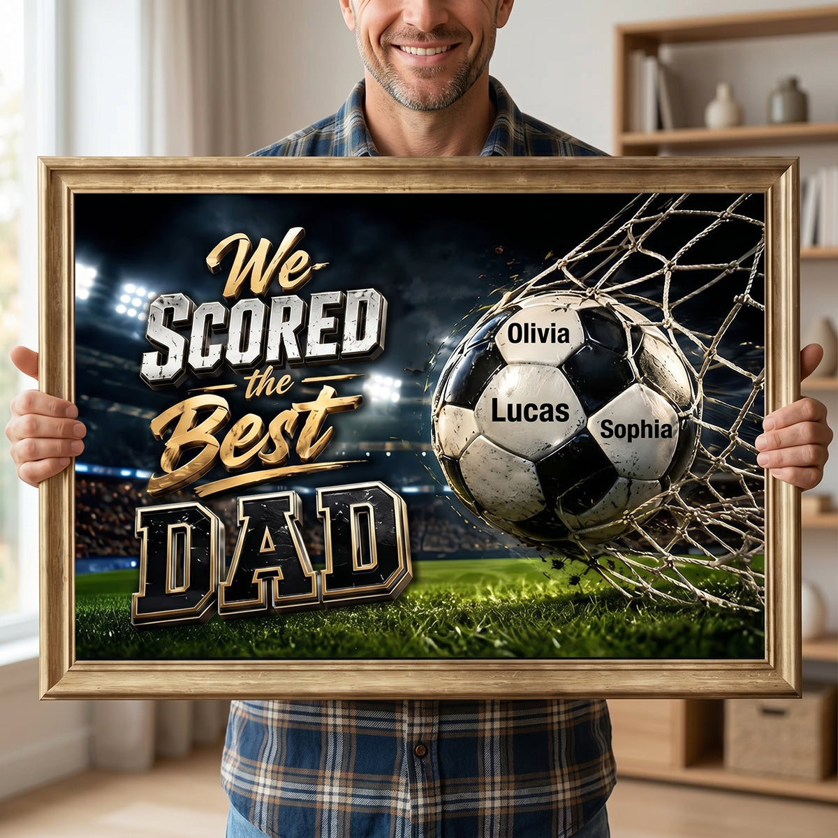 Personalized "We Scored The Best Dad" Canvas Poster | Father's Day Gift For Soccer Loving Dads