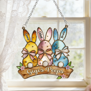 Personalized Acrylic Suncatcher Ornament With 1-6 Grandkids' Names - Easter Gift For Grandma
