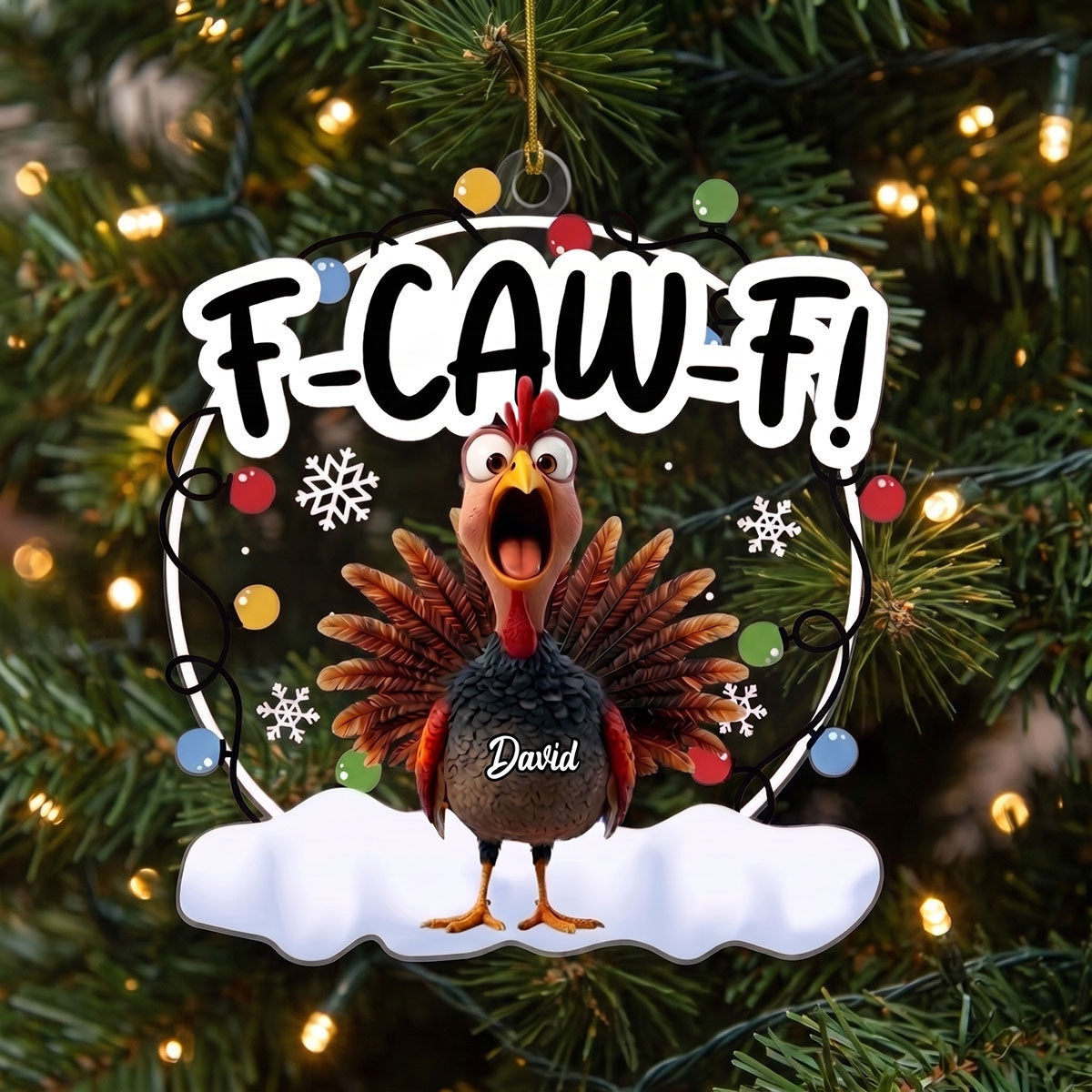 Personalized "F-Caw-F" Funny Acrylic Ornament | Exchange Gifts Silly Gift For Coworkers Friends