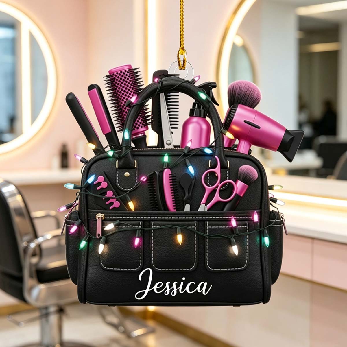Personalized Hair Stylist Christmas Ornament | Christmas Salon Gift For Hairdresser Barber