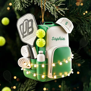 Personalized Pickleball Paddle & Ball Acrylic Ornament | Christmas Gift For Pickleball Lovers
