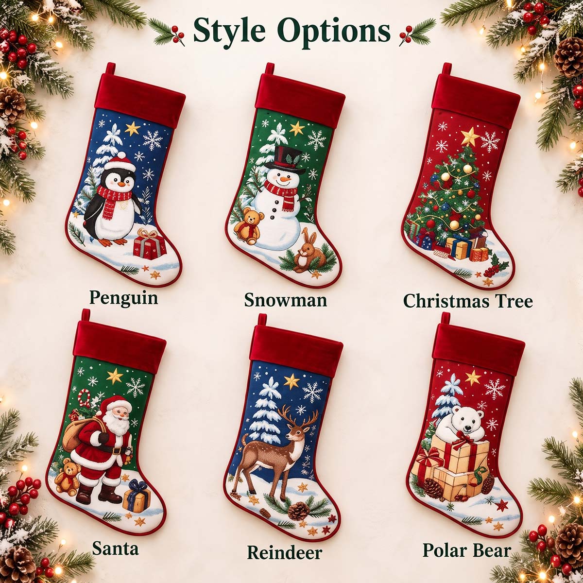 Personalized Christmas Stocking | Fireplace Hanging Decoration | Holiday Gift For Family Kids