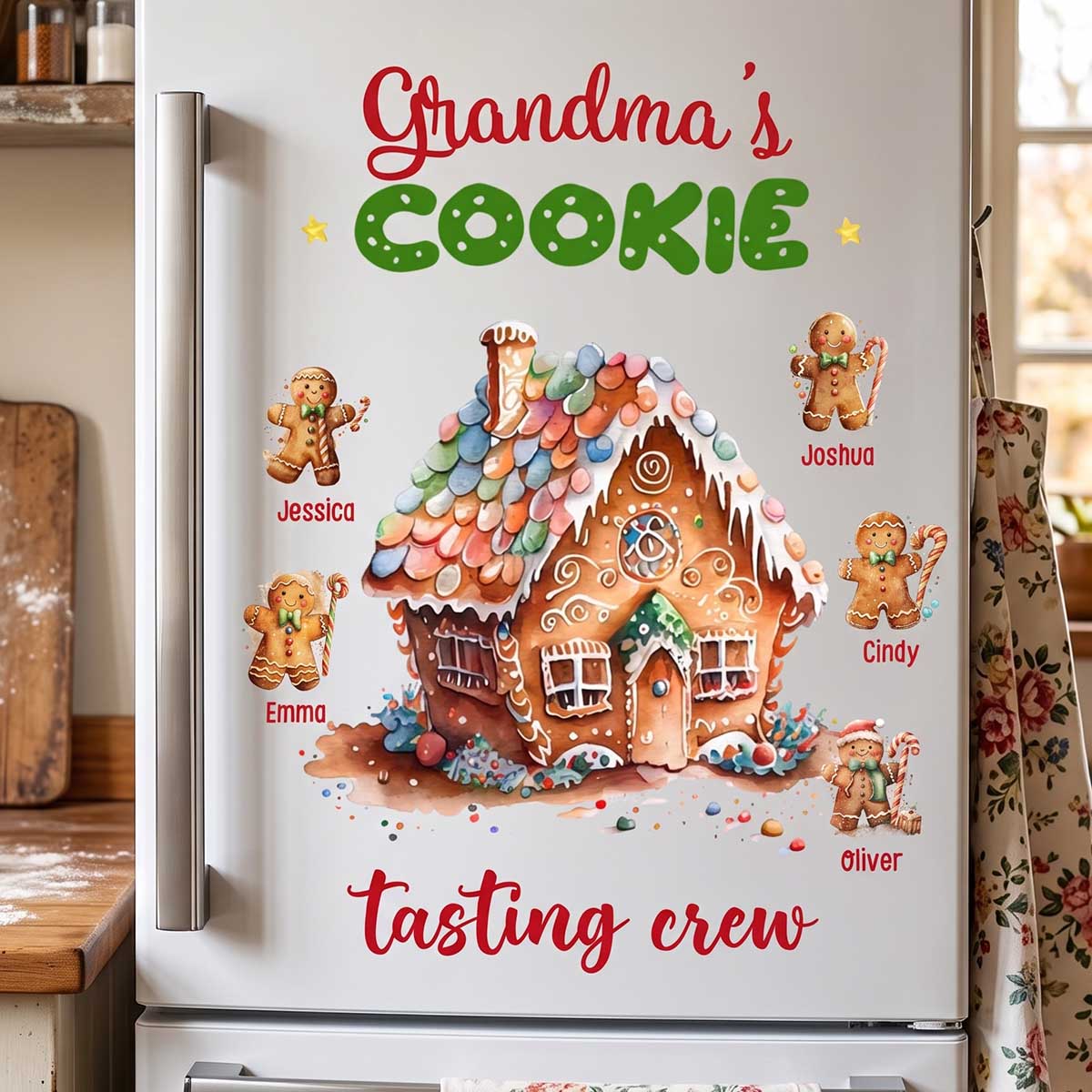Personalized "Grandma's Cookie Tasting Crew" Decal - Warm Xmas Gift For Grandma Kid