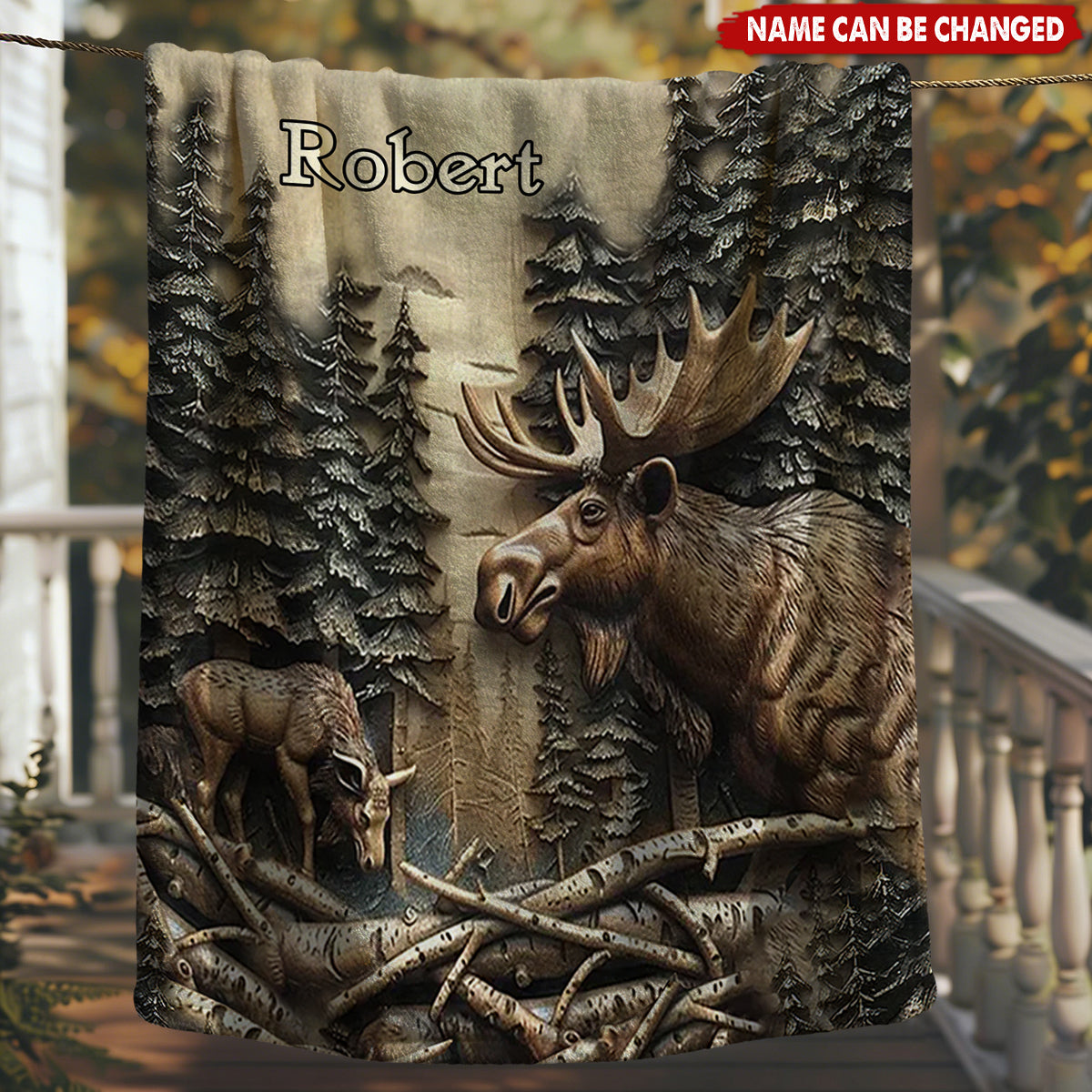 Personalized Love Hunting Blanket With Name | Rugged Outdoor Decor Gift For Hunters Dad Grandpa