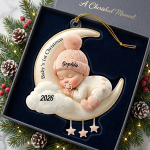 Personalized Baby's First Christmas Ornament 2026 | Newborn Keepsake Gift for Baby Boy or Girl