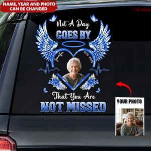 Personalized Angel Wings Memorial Decal With Name & Photo & Year | Gift For Loss Of Loved One