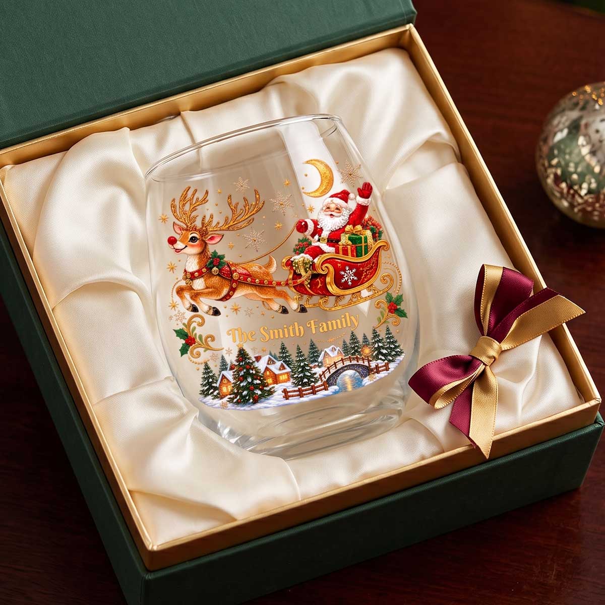Personalized "Santa's Magical Christmas Eve" Wine Glass | Xmas Gift For Family Relatives Wine Lovers