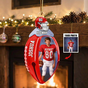 Personalized Football Bell Acrylic Ornament - Sports Keepsake Gift for Football Lover