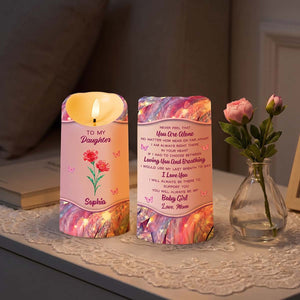 To My Daughter Never Feel That You Are Alone - Personalized LED Candle Birthday Keepsake For Daughter