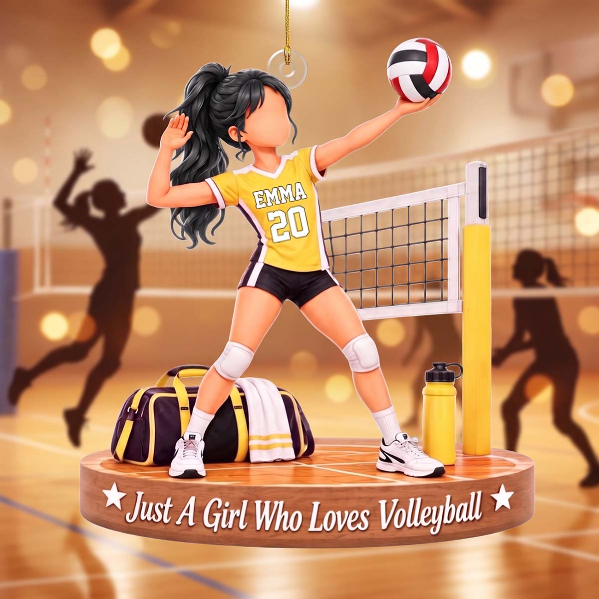 Personalized Volleyball Girl Acrylic Ornament - Christmas Gift For Teen Girls Volleyball Lover
