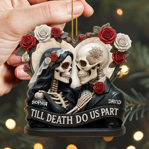 Till Death Do Us Part Skeleton Couple - Personalized Wooden Ornament Gift For Couples