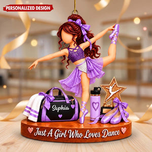 Just A Girl Who Loves Dance Personalized Acrylic Ornament - Christmas Birthday Gift For Dancer Girl Dance Lover