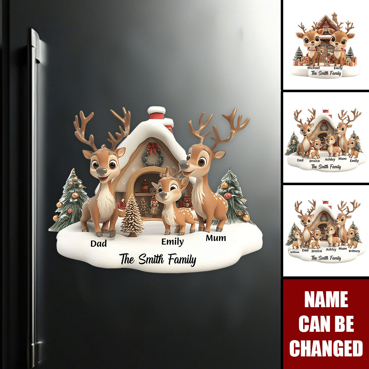 Personalized Reindeer Family Christmas Decal With 1-6 Names,Treasure Every Christmas Family Imprint