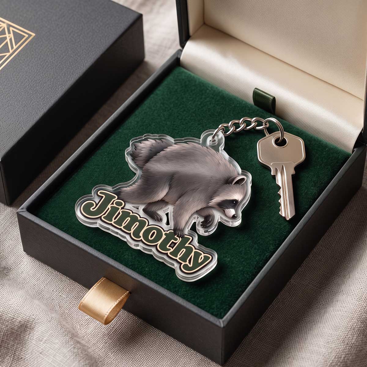 Viral Jimothy Raccoon Acrylic Keychain, Creative Gift for Raccoon Fans