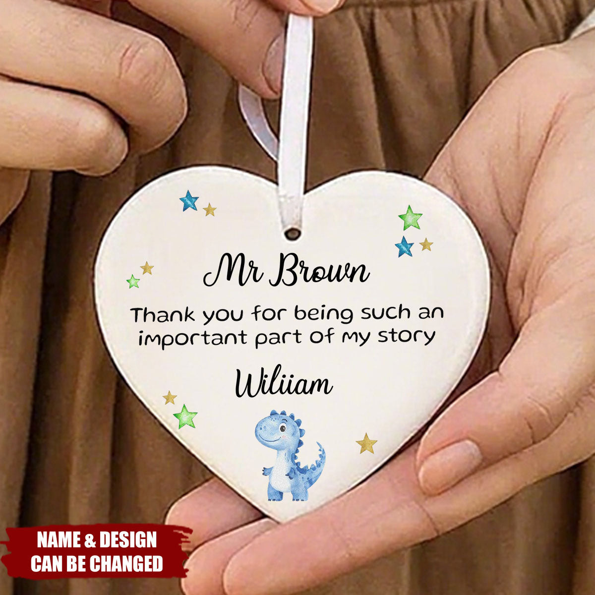 Custom Teacher Appreciation Ornament -"Thank You For Being Part Of My Story" Personalized Name And Design | End of Year & Christmas Gift