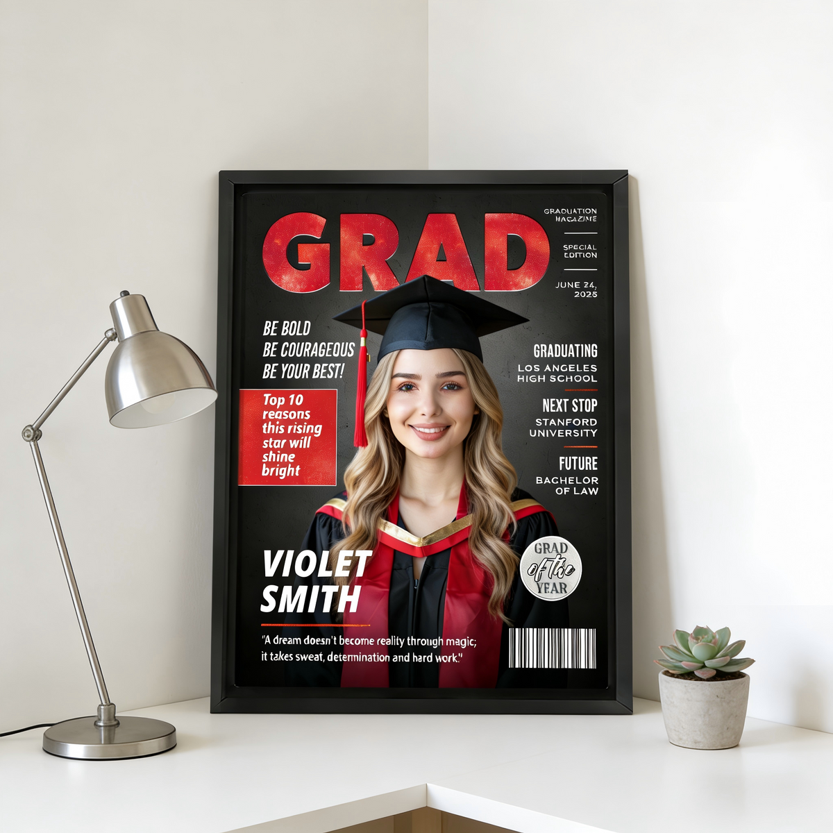 Personalized Graduation Magazine Cover Poster With Text & Name | Graduation Gifts For Class of 2026