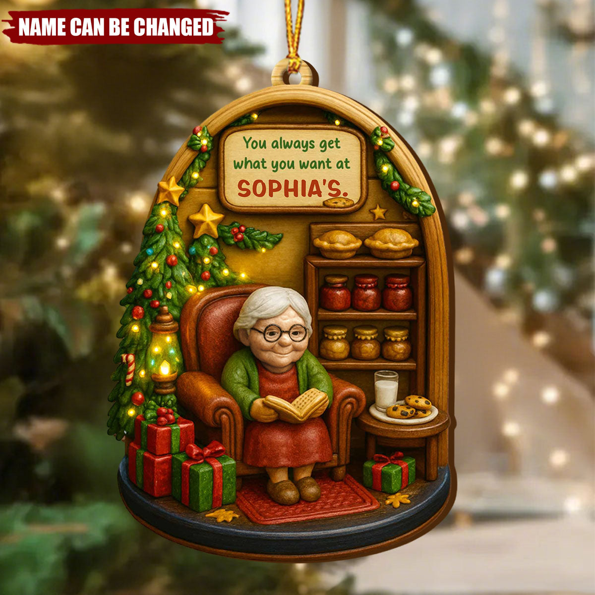 Personalized "Grandma's House" Wooden Ornament With Name Unique & Heartwarming Gift For Grandma To Celebrate Her Love