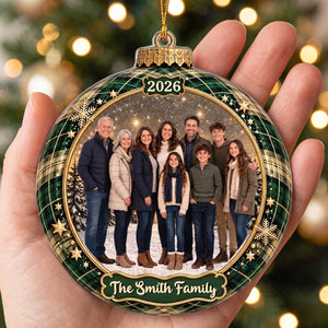 Personalized Family Photo Christmas Ornament | Christmas Birthday Gifts For Mom Dad Brother Sister - Love Makes A Family Whole
