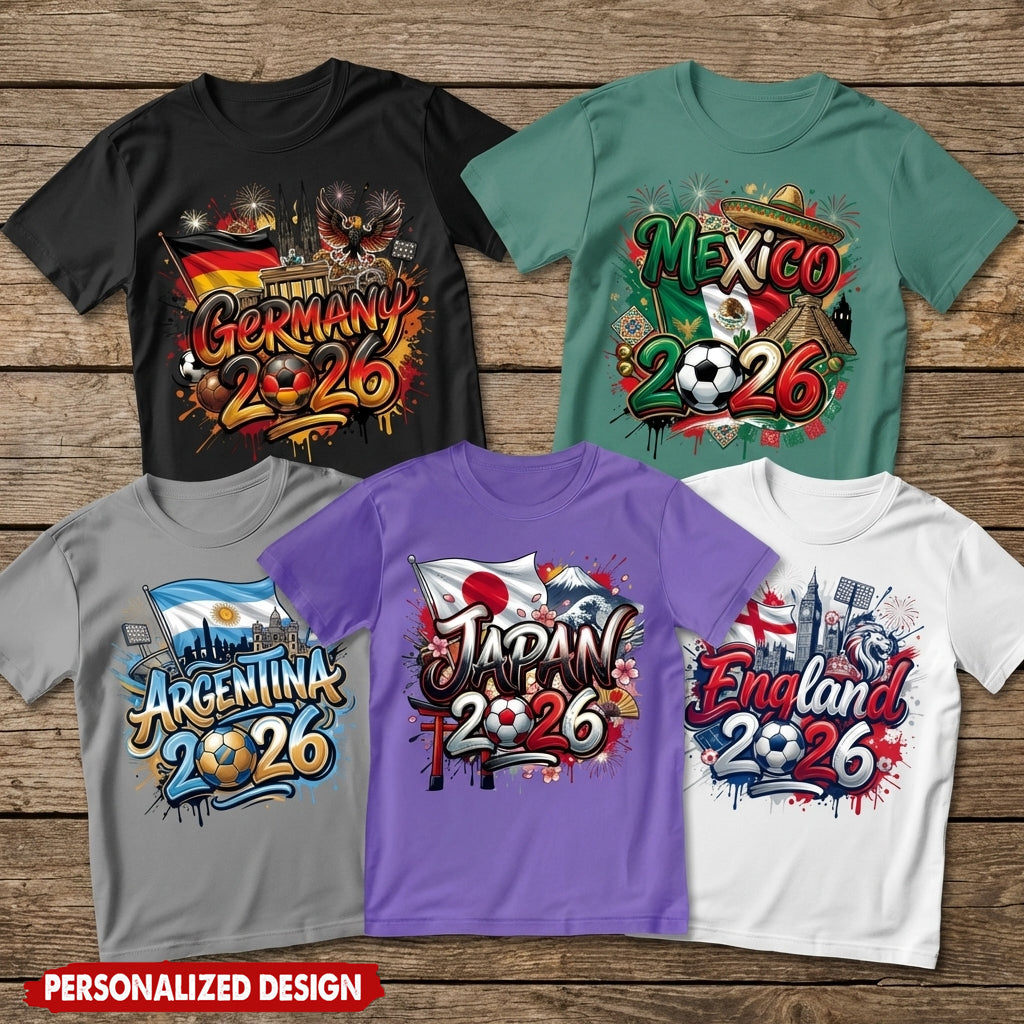 Personalized 2026 World Cup Country T-Shirt With Name & lcon | Gift For Soccer Fans
