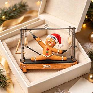 Personalized Gingerbread Fitness Acrylic Ornament - Fitness Exercise Christmas Tree Decor
