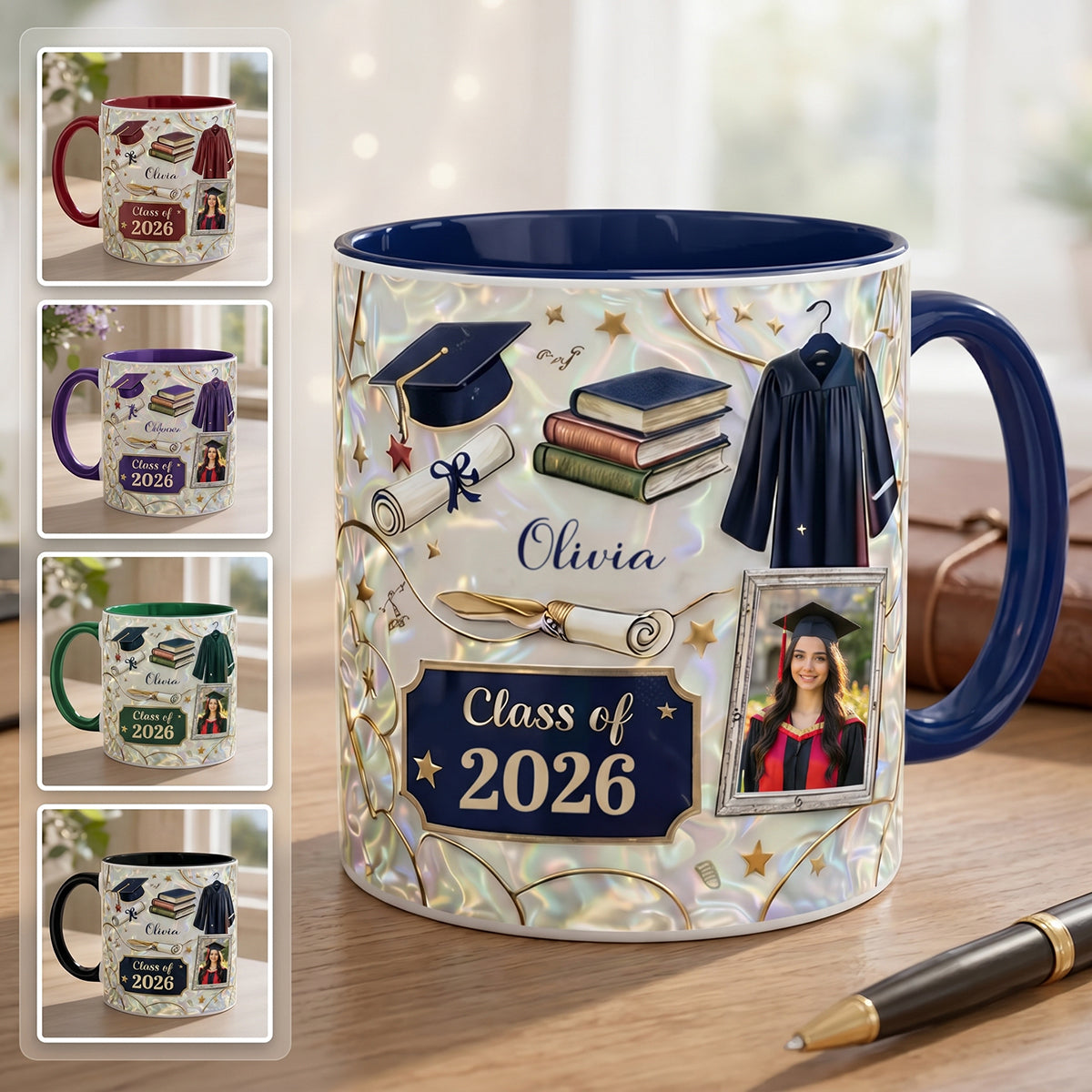 Personalized Photo Graduation Coffee Mug, Class of 2026 Graduate Gift, Graduation Mug Gift For Her Him
