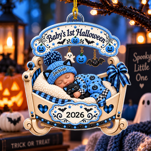 Personalized Baby's First Halloween Ornament - Newborn Keepsake Ornament, Gift For Family