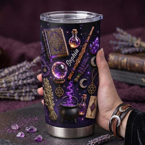 Personalized Witchy Celestial Magic Tumbler | Halloween Travel Cup Gift For Witchcraft Lovers