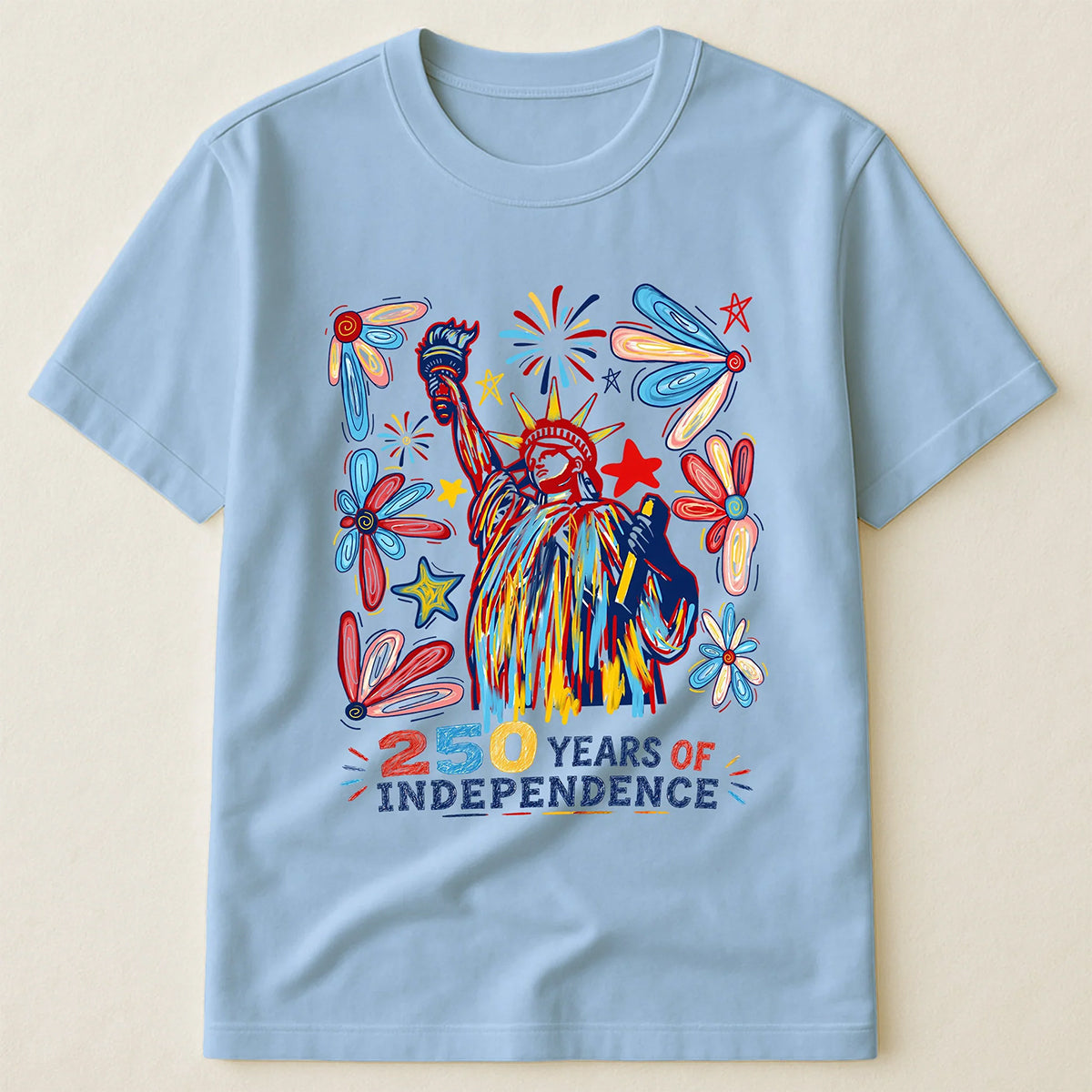 250 Years Independence Retro Style Colorful T-Shirt