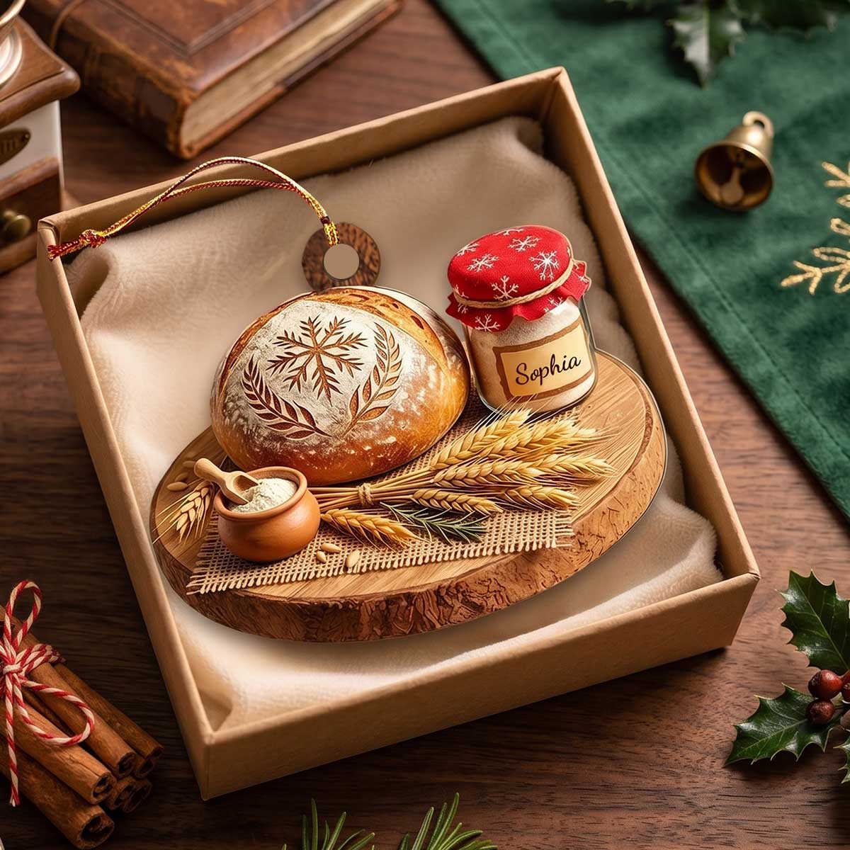 Personalized Bread Baker Acrylic Ornament | Christmas Holiday Gift For Home Bakers Bread Lovers