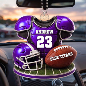 Personalized American Football Acrylic Car Ornament - Gifts For American Football Lovers