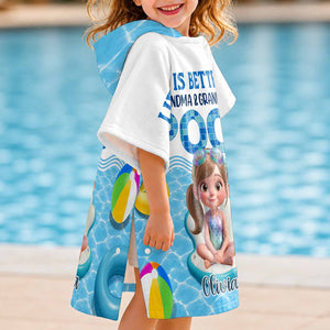 Personalized Kids Hooded Beach Towel With "Life Is Better At Pool" | Kids Summer Beach Holiday Gift
