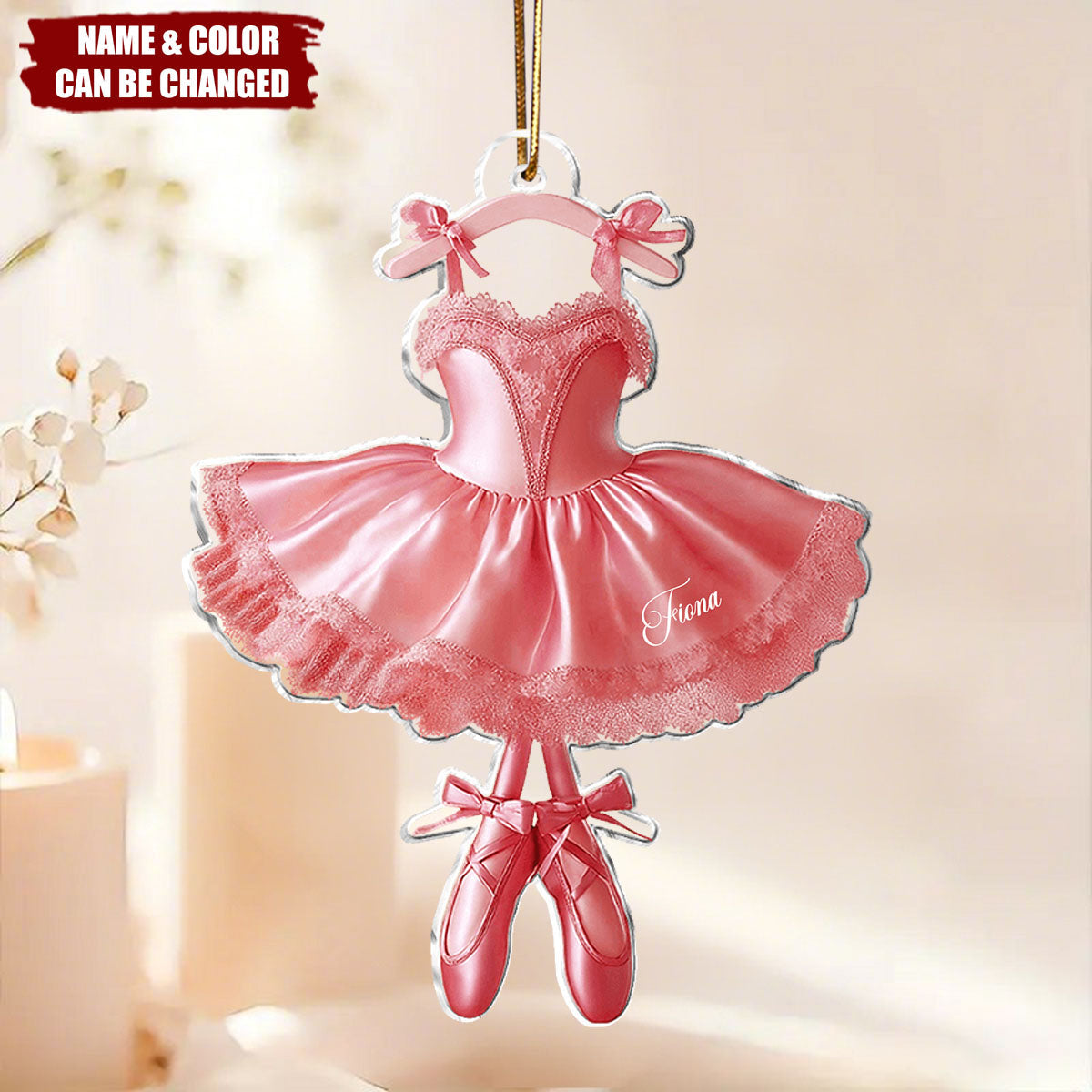 Personalized Ballerina Tutu Ornament With Name & Color | Elegant Christmas Gift For Ballerina & Ballet Lovers