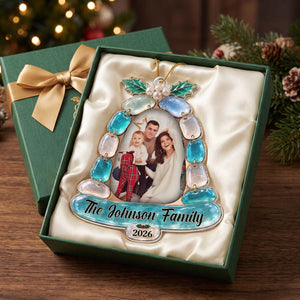 Personalized "The Family Bell" Sea Glass Style Acrylic Ornament | Christmas Family Keepsake Gift
