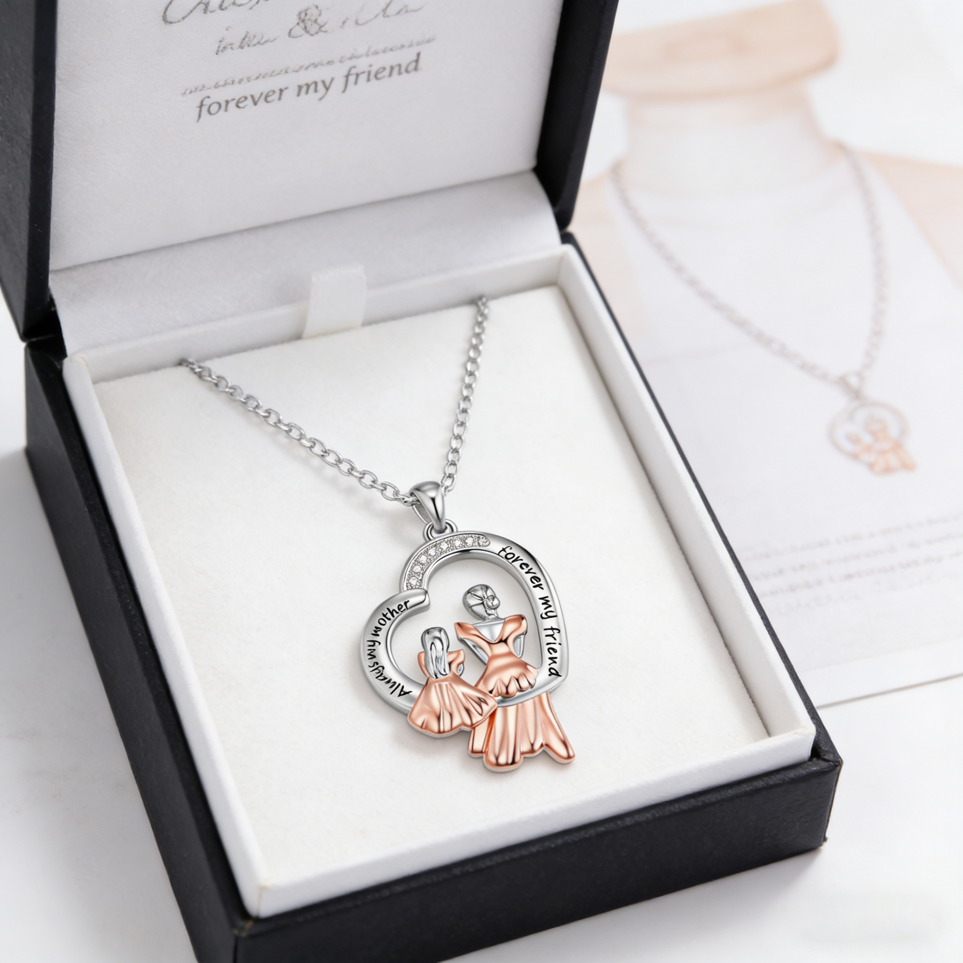 Personalized Mother & Daughter Heart Necklace With Engraved Name - Creative Mother's Day Gift For Mom