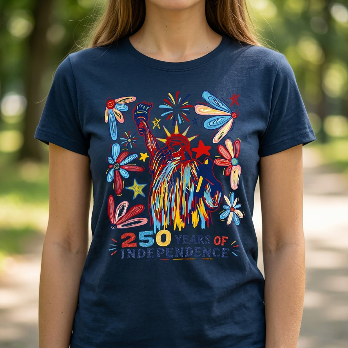 250 Years Independence Retro Style Colorful T-Shirt
